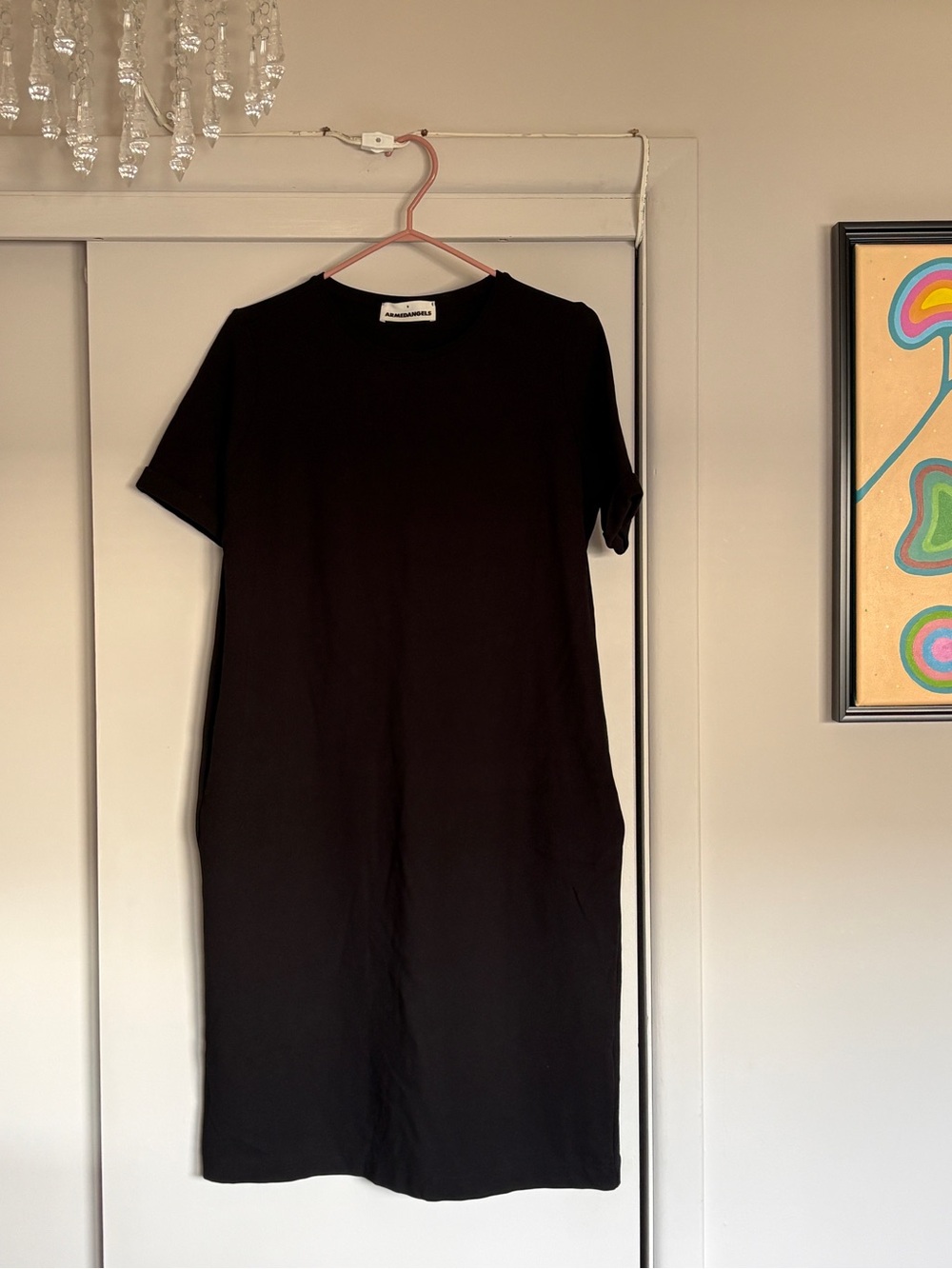 Armedangels Black Midi T-Shirt Dress w/ Pockets Size M